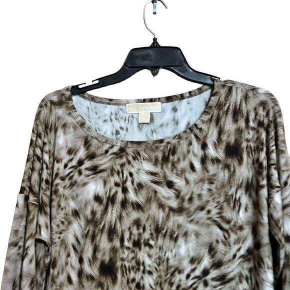 Michael Kors Tunic Top Womens Large Multicolor Animal Print Stretch Blouse - Picture 3 of 9